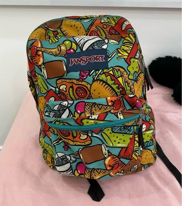 Mochila Jansport Estampada Colorida com Design Divertido Original - Foto 2
