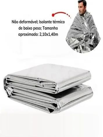 Cobertor Manta Térmica Aluminizado 2,10 x 1,40m Para Resgate, Emergência e Camping - Foto 3
