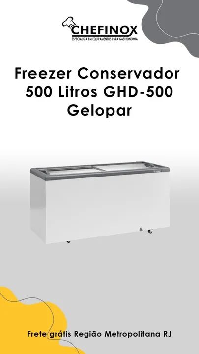 Freezer Horizontal 500 Litros Porta de vidro