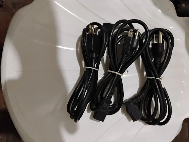 3 cabos de força para fontes de computador do padrão antigo 1,80m novos