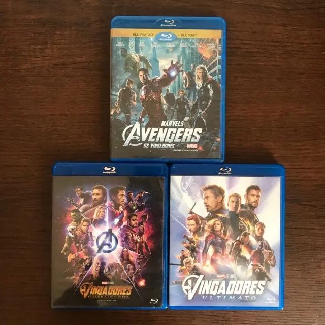 Bluray Vingadores 3D + Guerra Infinita + Ultimado (3 Filmes)