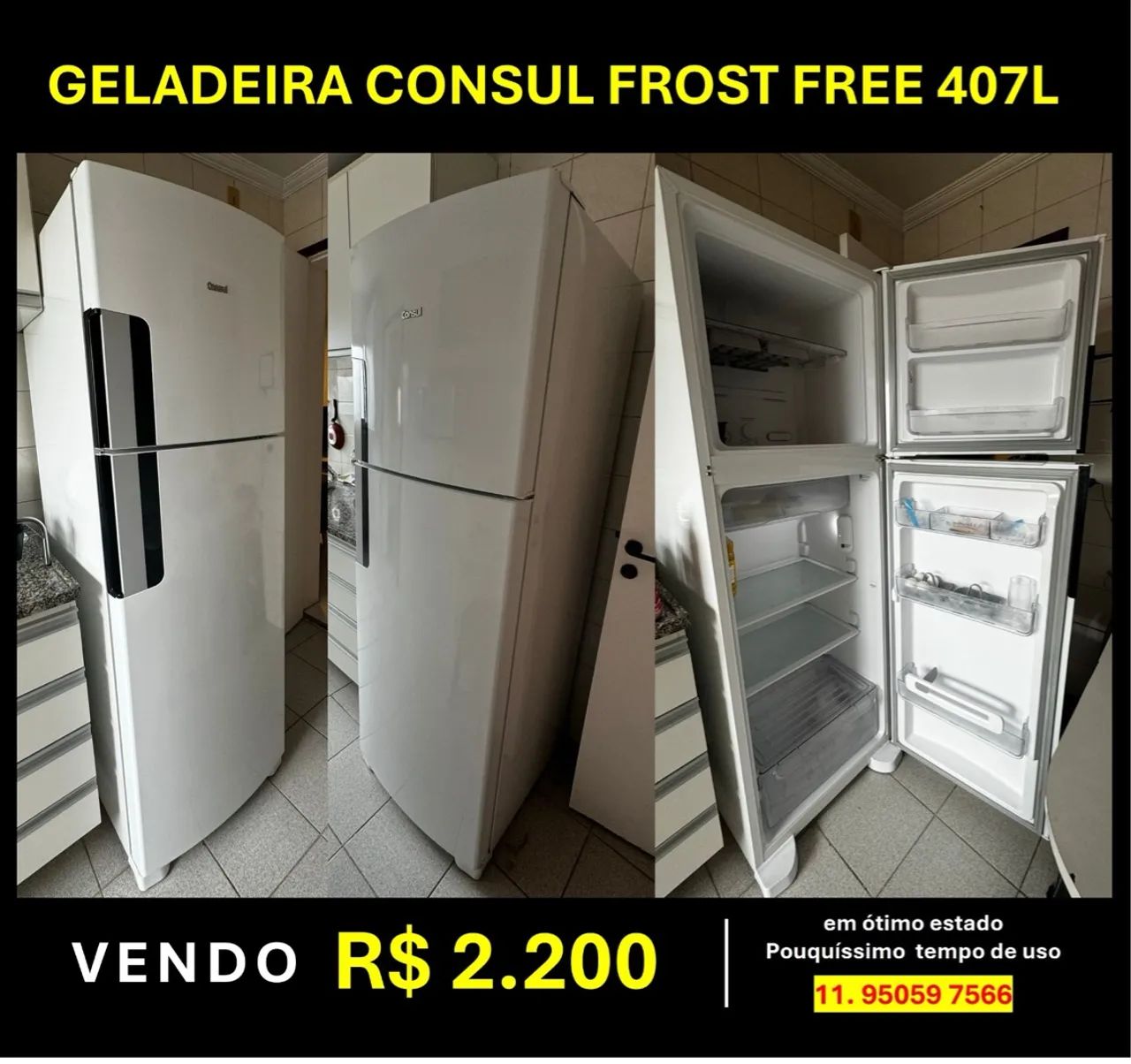 Geladeira Duplex 407l em ótimo estado!