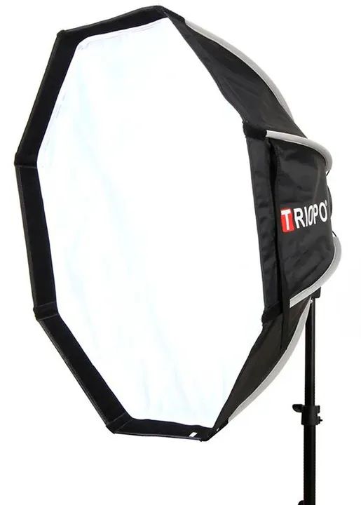 Softebox octabox 65cm com suporte para flash e tripé 2m (tudo novo) - Foto 4