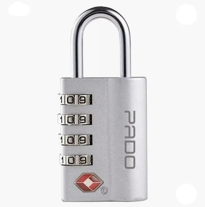 Cadeado com segredo prata Pado TSA Executivo 4 dígito 