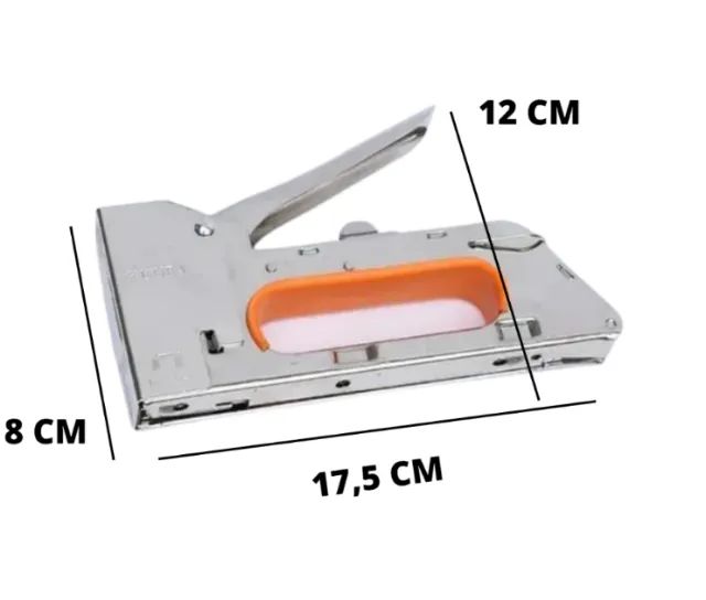 Grampeador Tapeceiro Profissional Madeira Pressão + Grampos - Foto 3