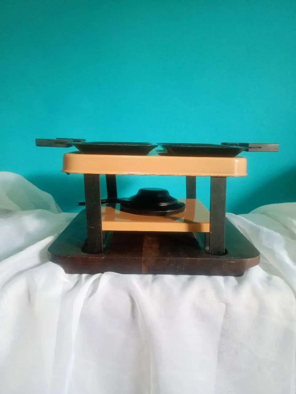 Racleteira Tropic art - Base em madeira e metal esmaltado <br>