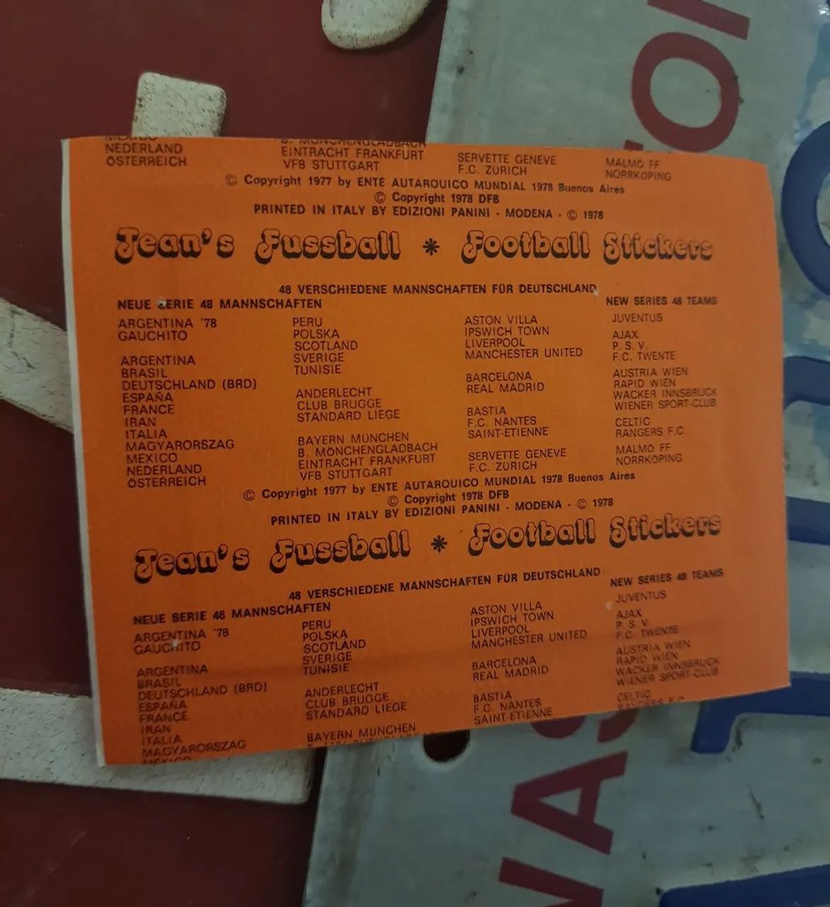 Envelope Antigo 1978 Panini Figurinhas Jean's Fussball WM - Foto 2