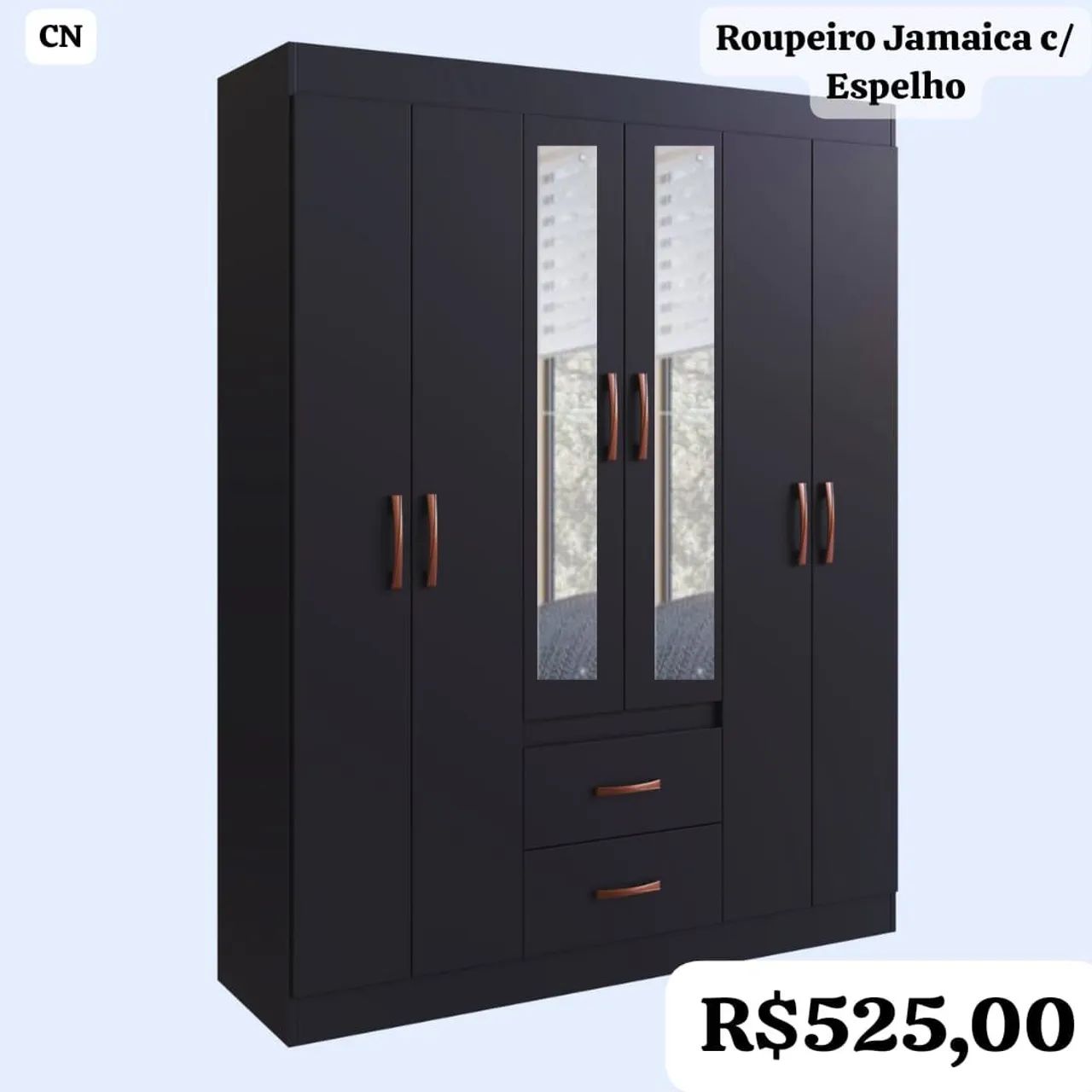 Guarda-Roupa Moderno com Espelho - R$525,00 - Foto 3