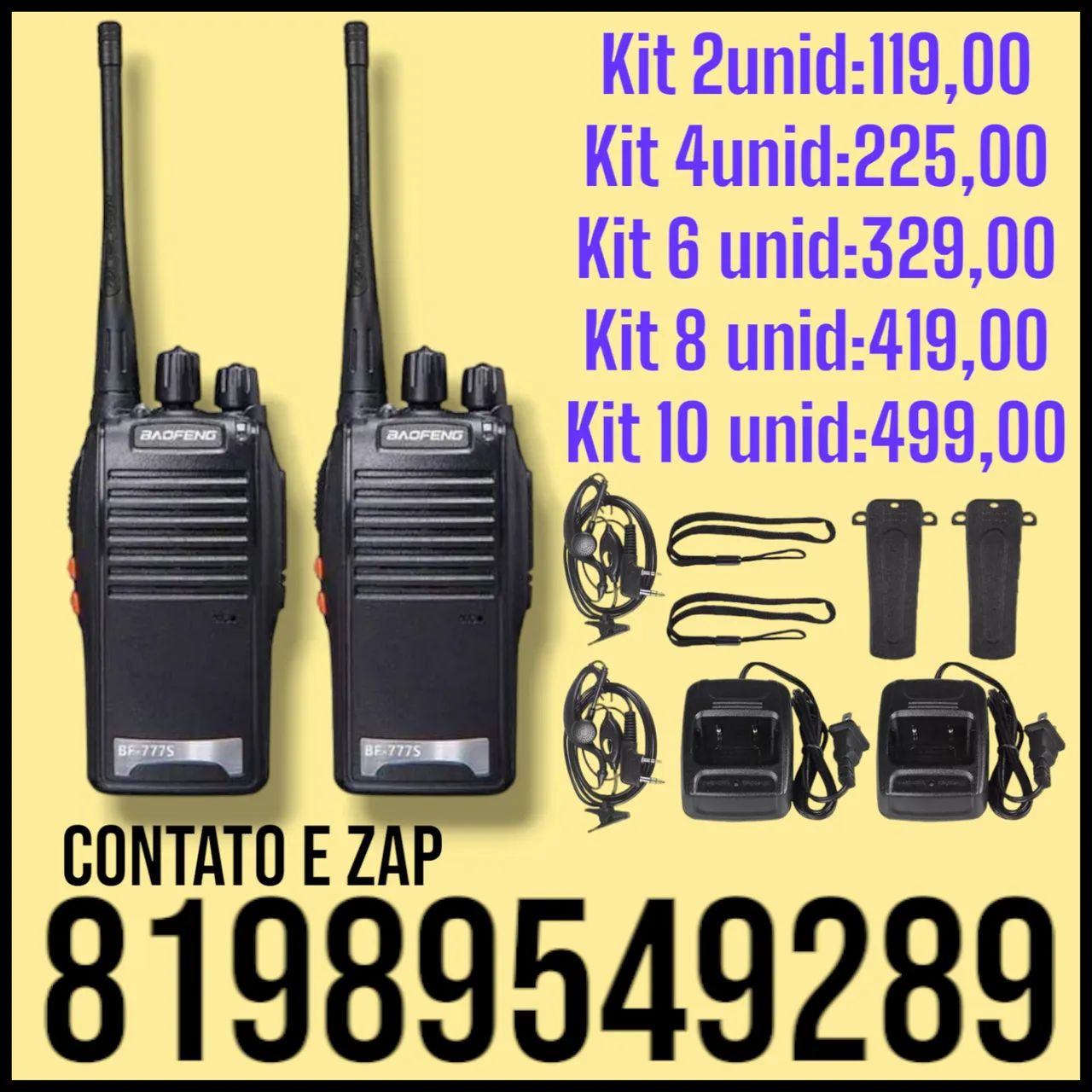 Rádio comunicador baofeng 777s 