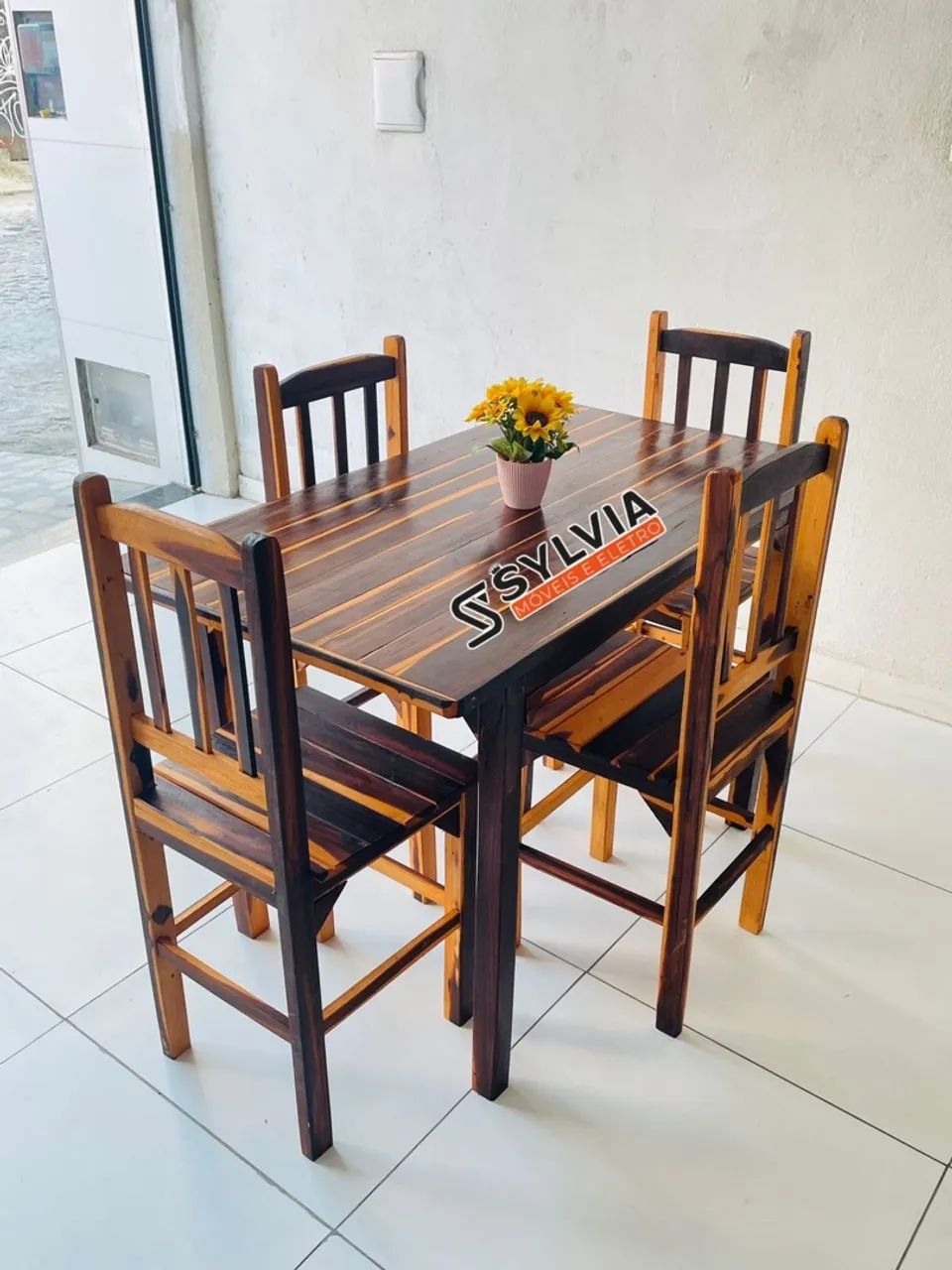 Conjunto de Mesa de Jantar em Madeira WhatsApp * - Foto 4