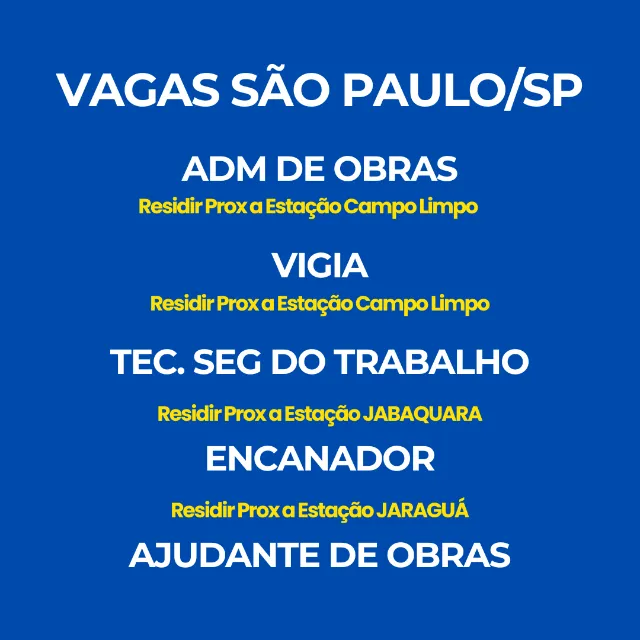 Vagas de emprego em São Paulo