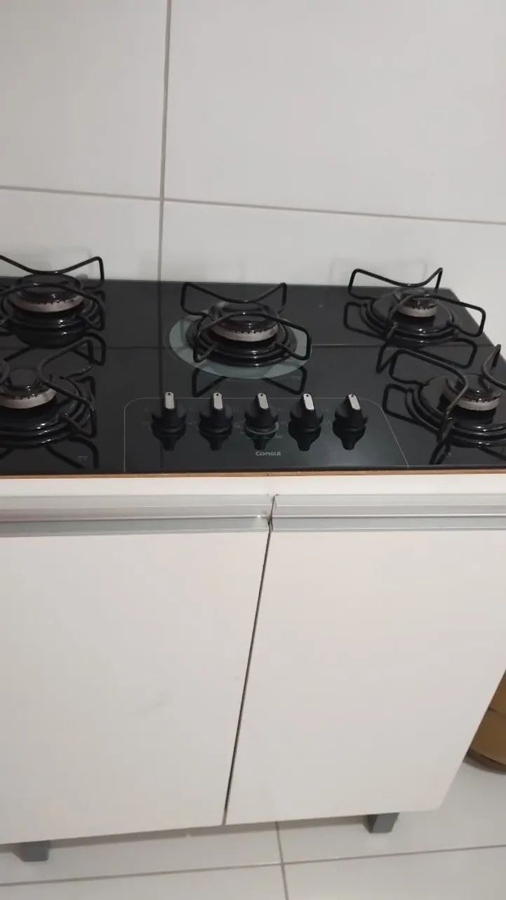 Cooktop 5 Bocas com Mesa de Vidro mais armário. Leia a descrição! - Foto 2