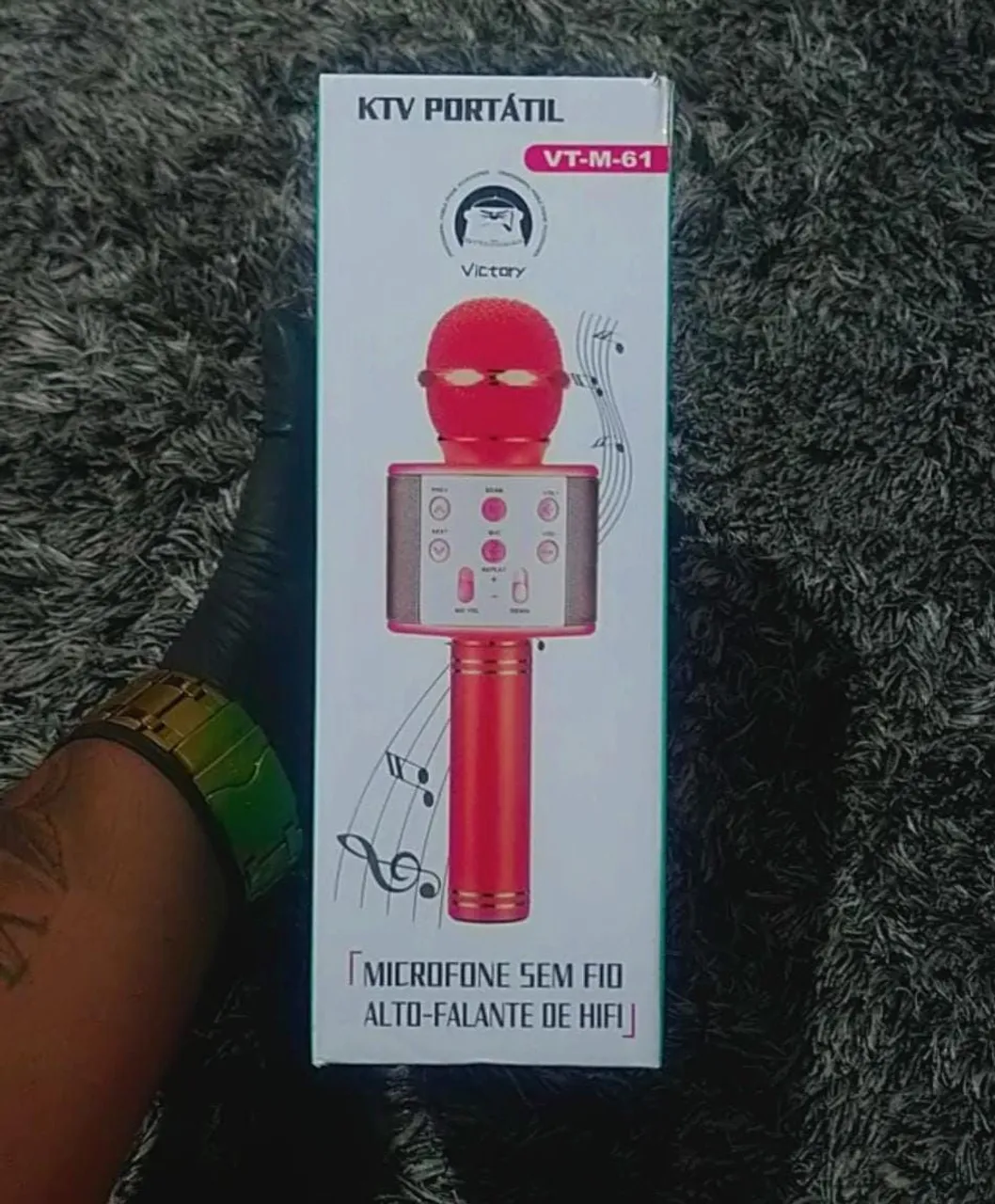 MICROFONE CONDENSADOR PROFISSIONAL SEM FIO KARAOKÊ YOUTUBE