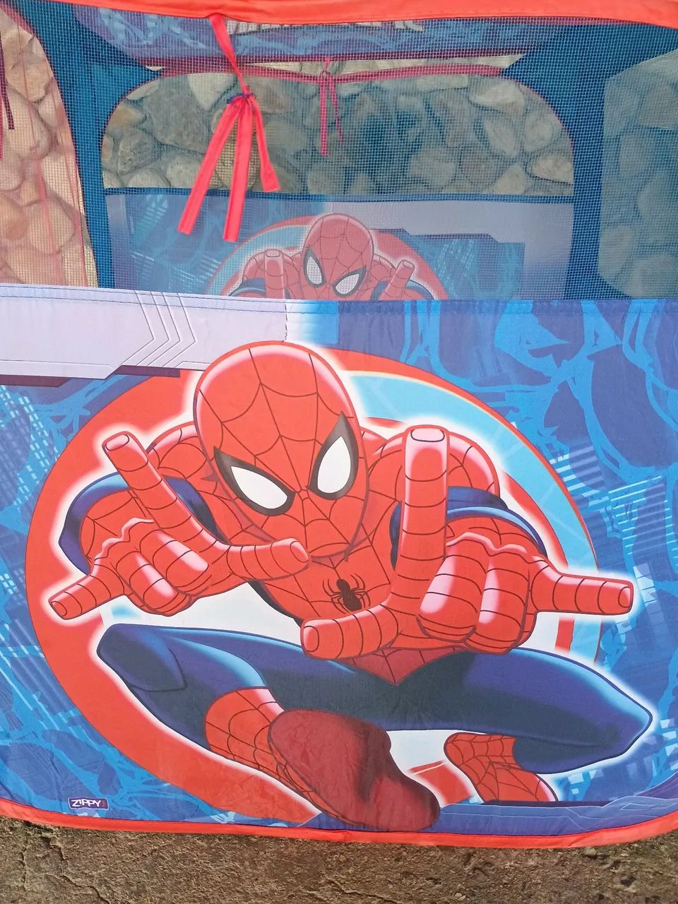 Cabana Homem Aranha Criança, 80x80x100  com bolinhas 