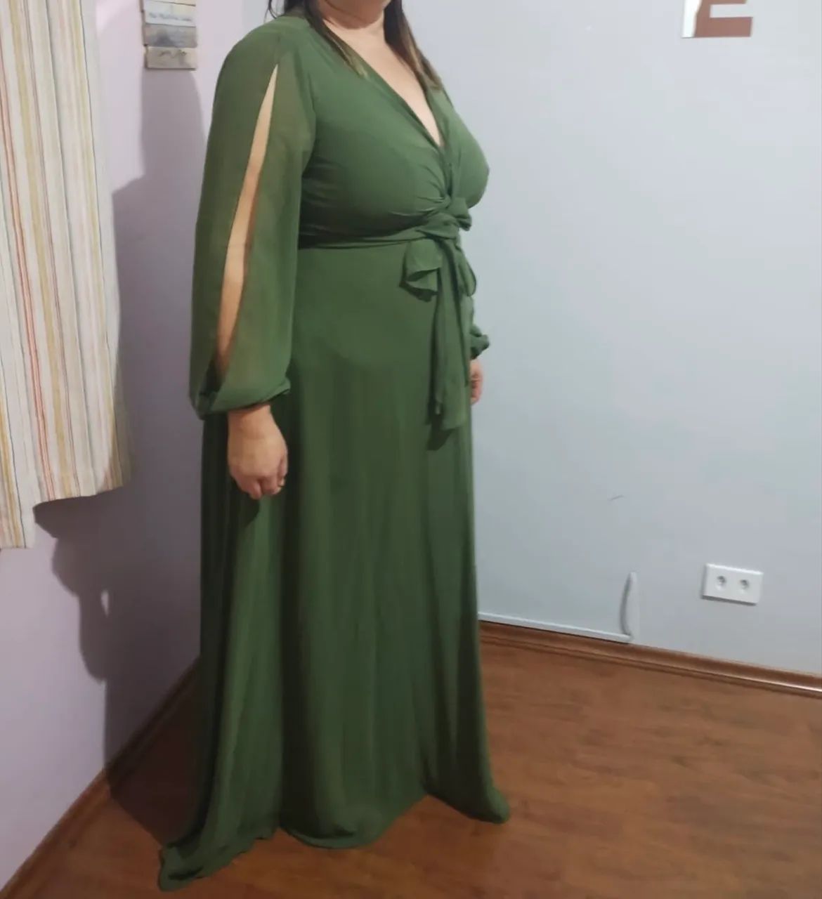 Vestido festa verde oliva - Foto 4