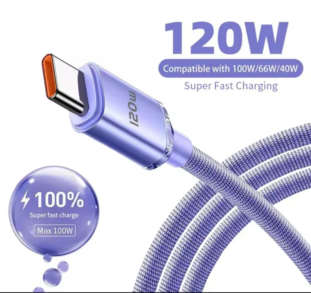 Cabo USB-C 120W 2 metros 