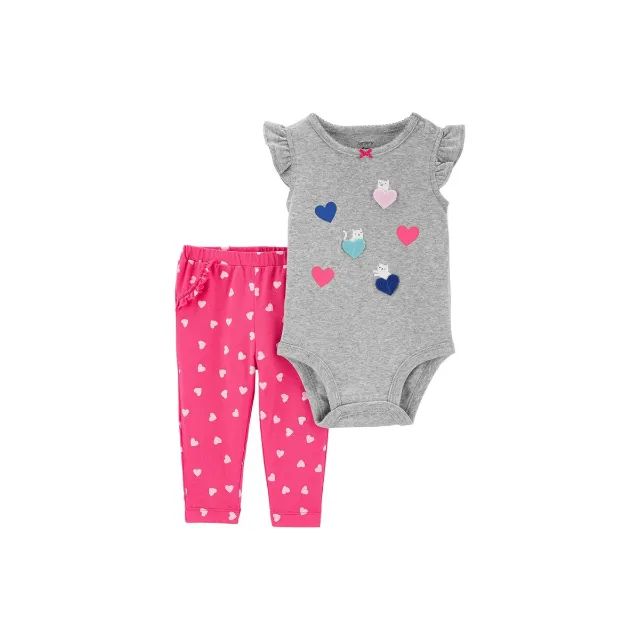 Conjunto Bebê Menina Body Calça 2 Peças Carters 6M E 9M