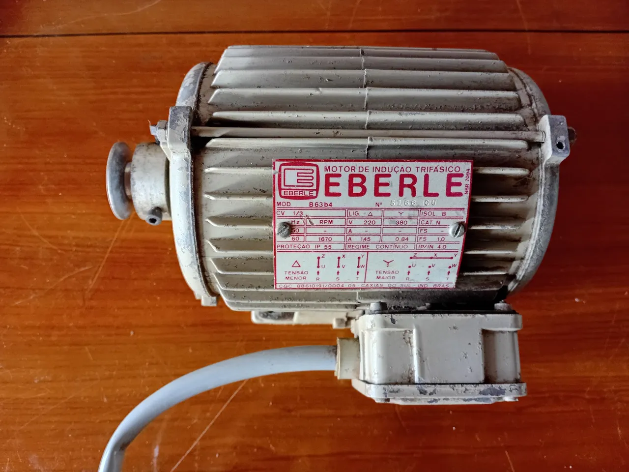 Motor de Indução Trifásico EBERLE 1/3 CV 380V