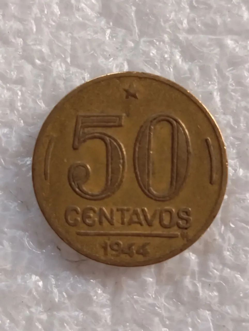 Moeda antiga 50 centavos 1944 com siglas
