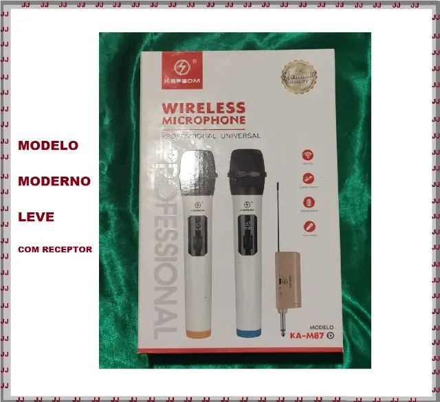 Kit 2 microfones wireless kapbom - ka-m87 - Foto 3