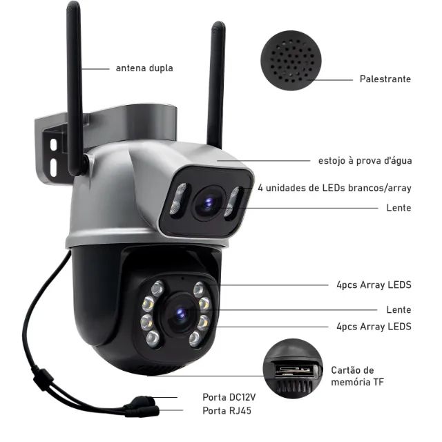 icsee?Preto?cameras vigilância wifi?camera de segurança?monitor?camera 4k ultra hd?camera  - Foto 2