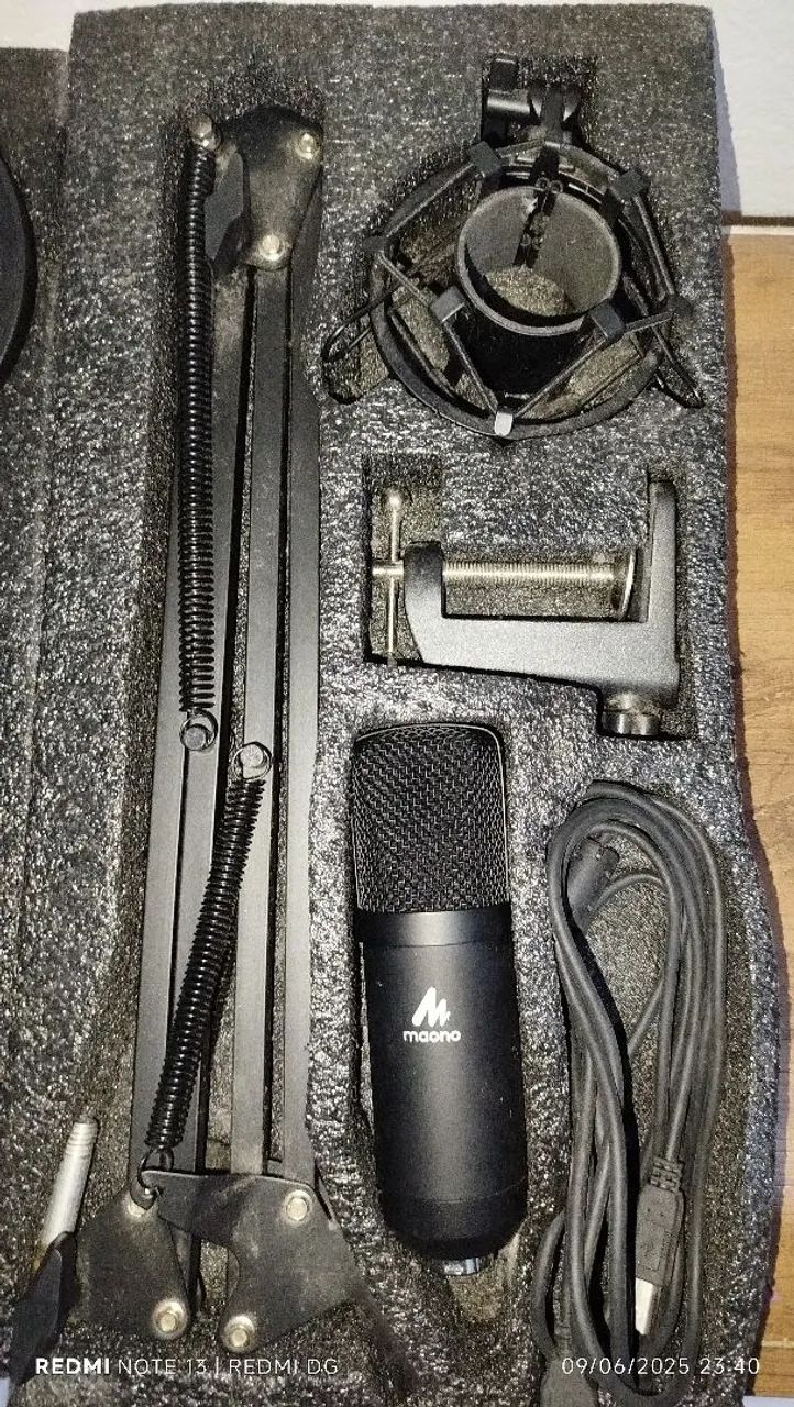 Microfone Condensador Maono com Acessórios **ACEITO TROCA**