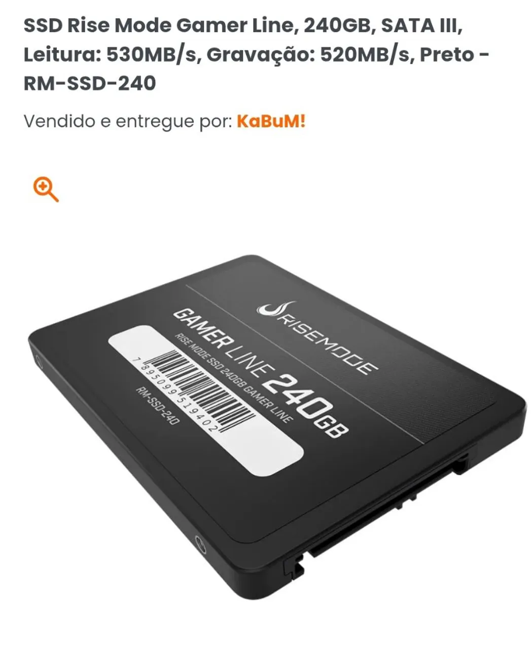 SSD Rise Mode Gamer Line 240GB SATA III