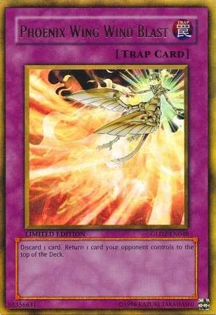  Yugioh!!! Phoenix Wing Wind Blast GLD2-EN048 Gold Rare