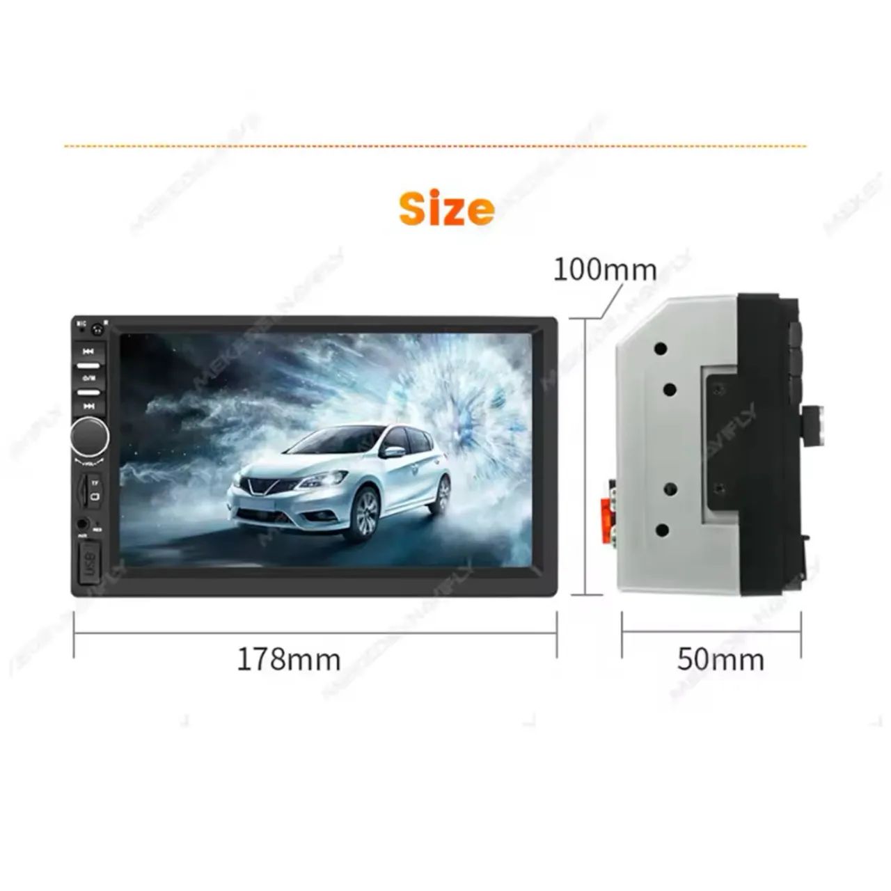 Central multimídia 2 din, 7 polegadas, Android auto e CarPlay com fio + câmera de ré - Foto 2