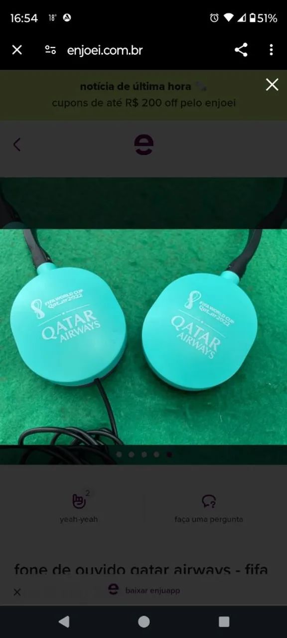 Fone de ouvido Qatar Airways - FIFA - Foto 3