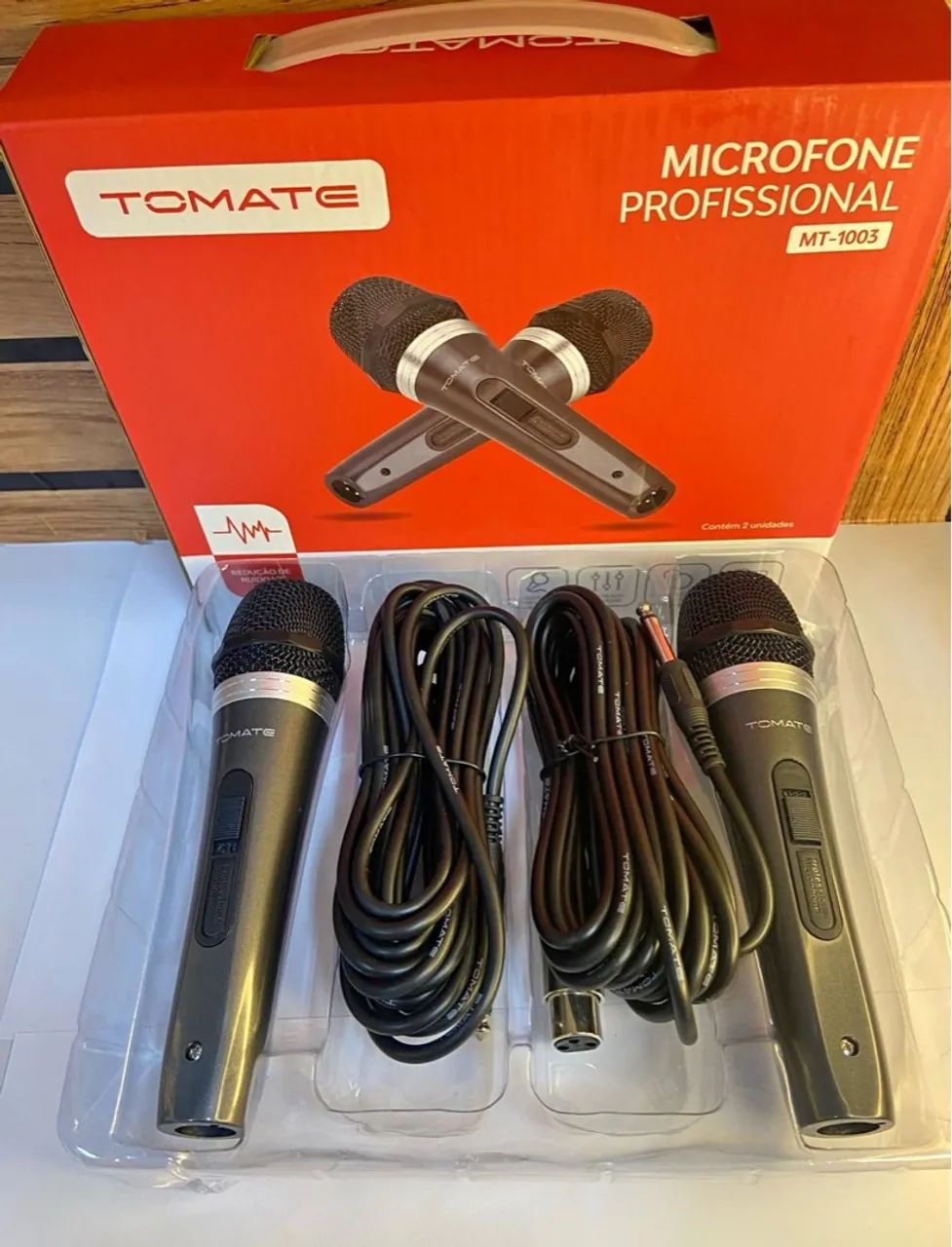 Microfone Profissional Tomate MT-1003 - Kit com 2 unidades442876181622312961