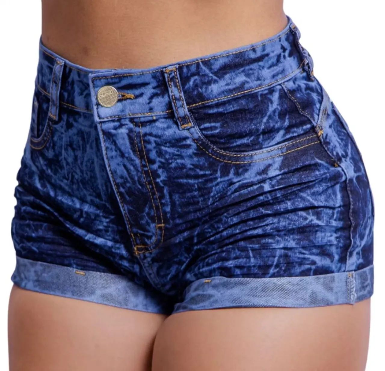 Short plus size Bainha Dobrada com estreche
