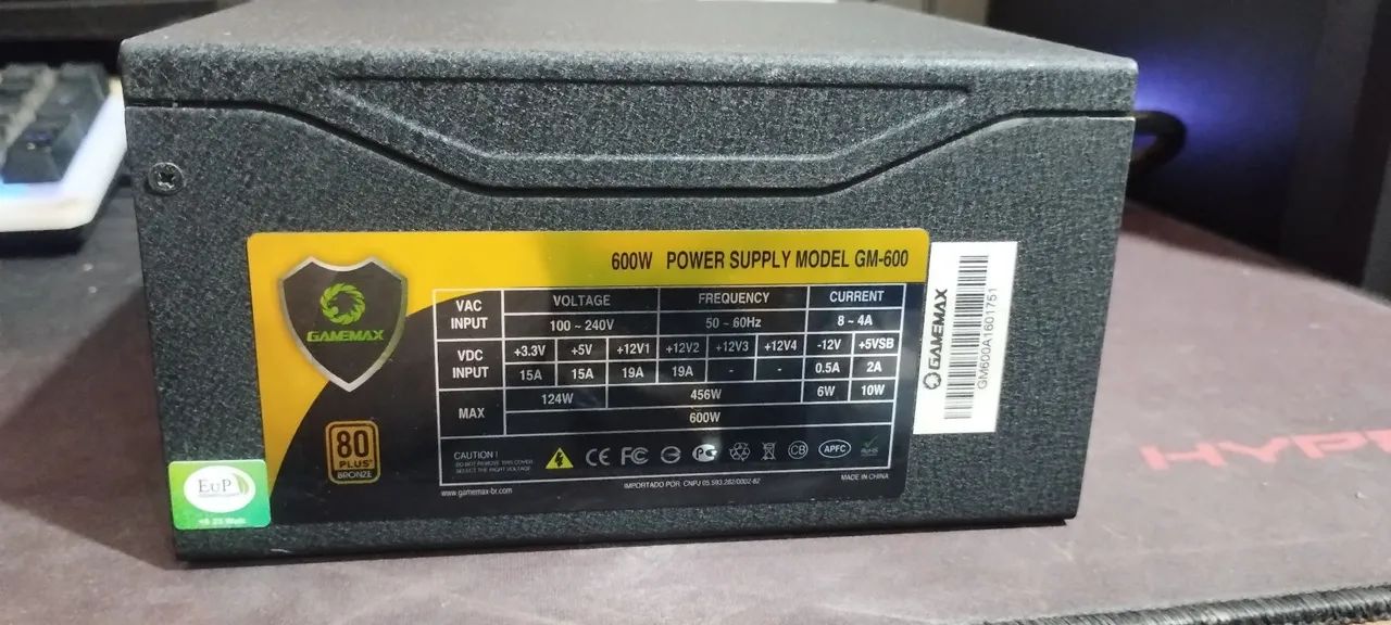 Fonte 600w 80plus bronze seme modular - Foto 2