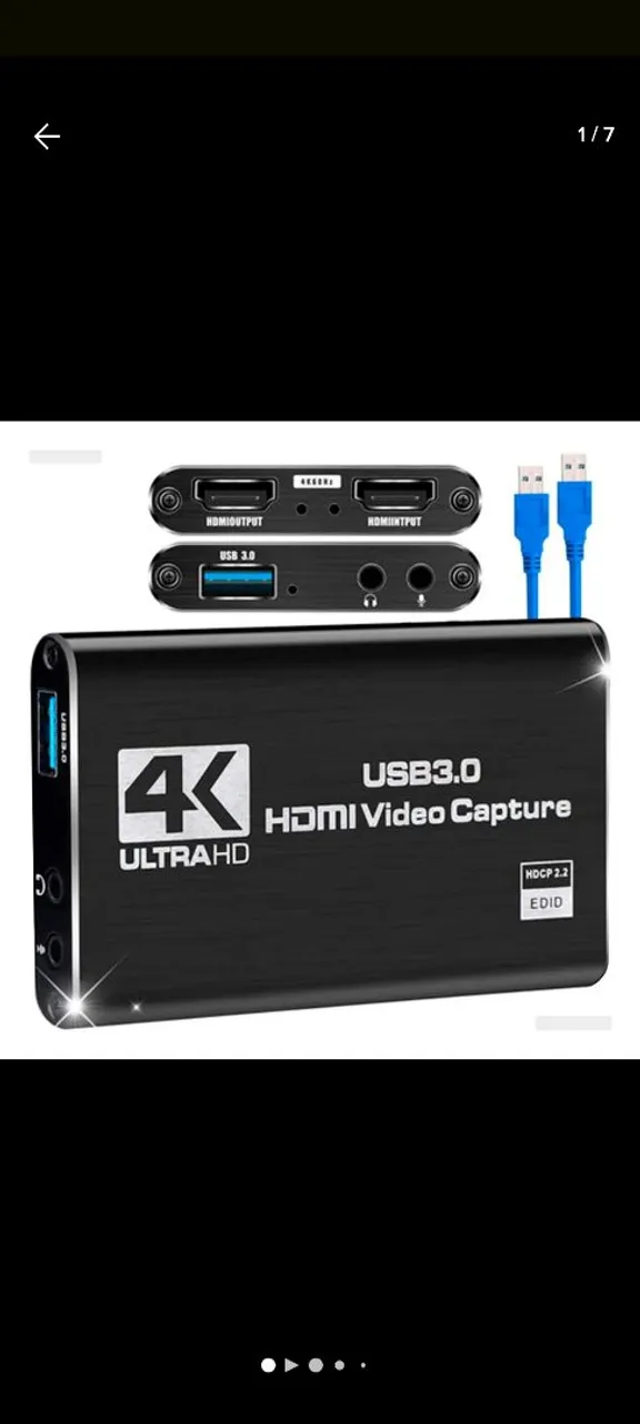 Capturadora de Vídeo HDMI 4K USB 3.0 - Stream e Grave seus Jogos!