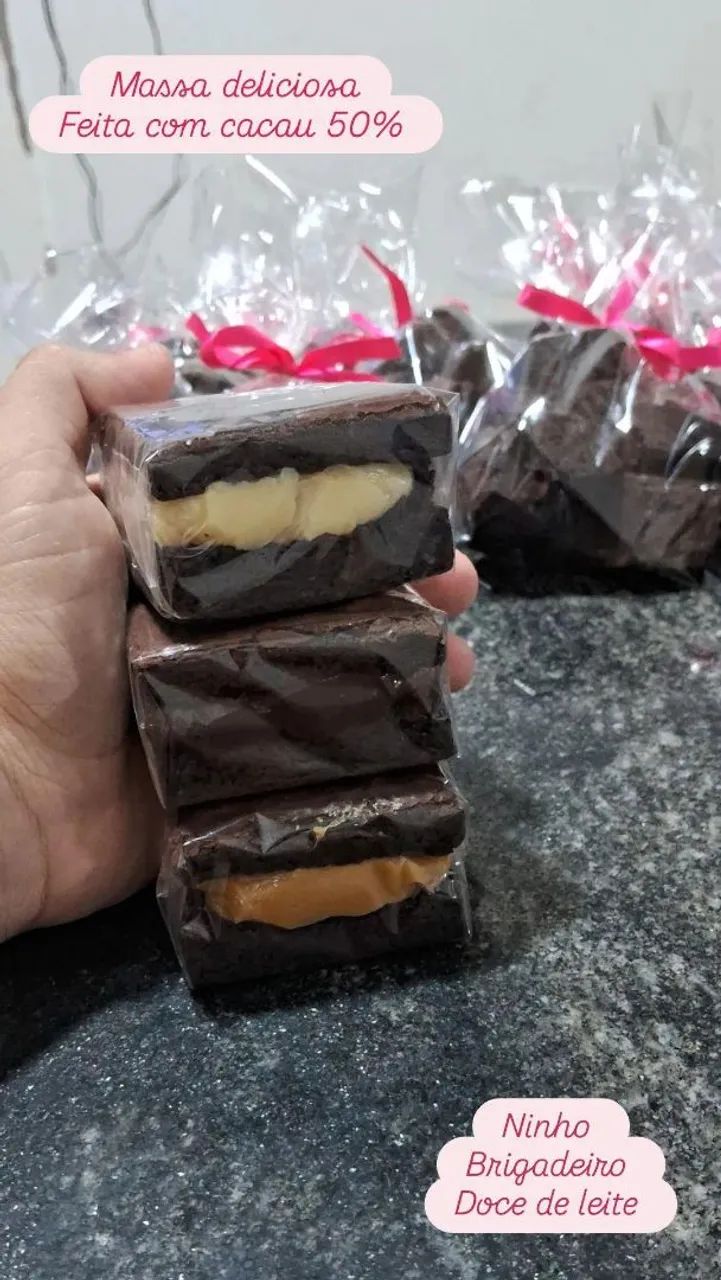 Brownie Recheado: Ninho - Brigadeiro - Doce de Leite