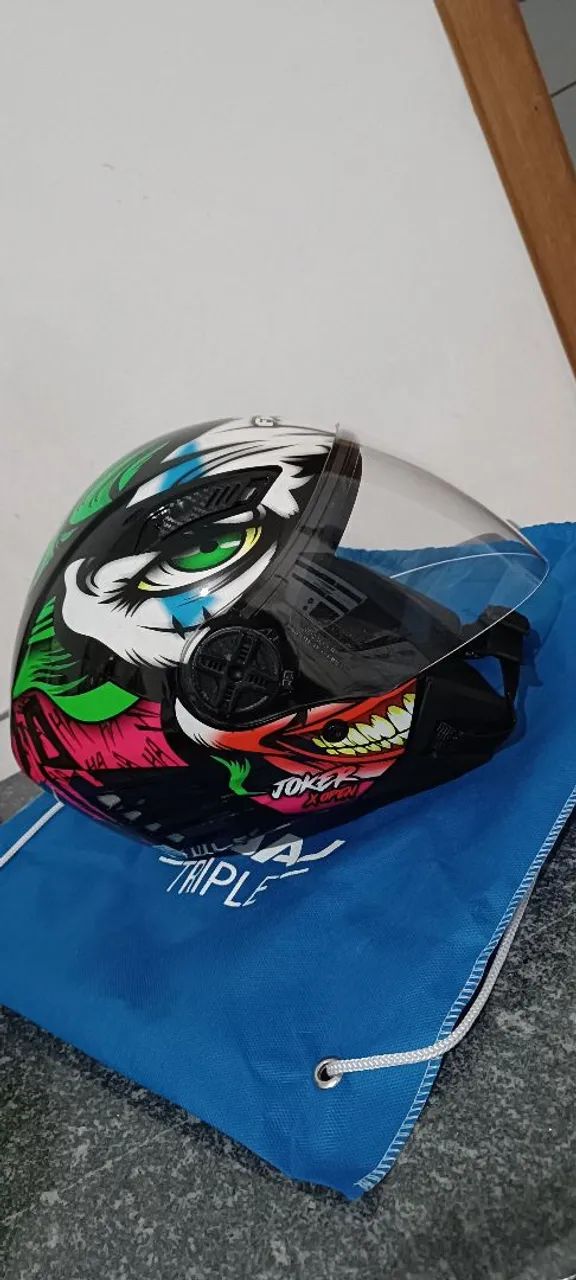 Capacete aberto FW3 Joker Coringa 56 NOVO - Foto 2