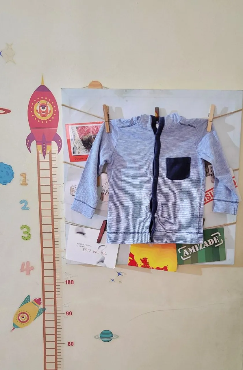 Camiseta infantil azul menino capuz tam 1