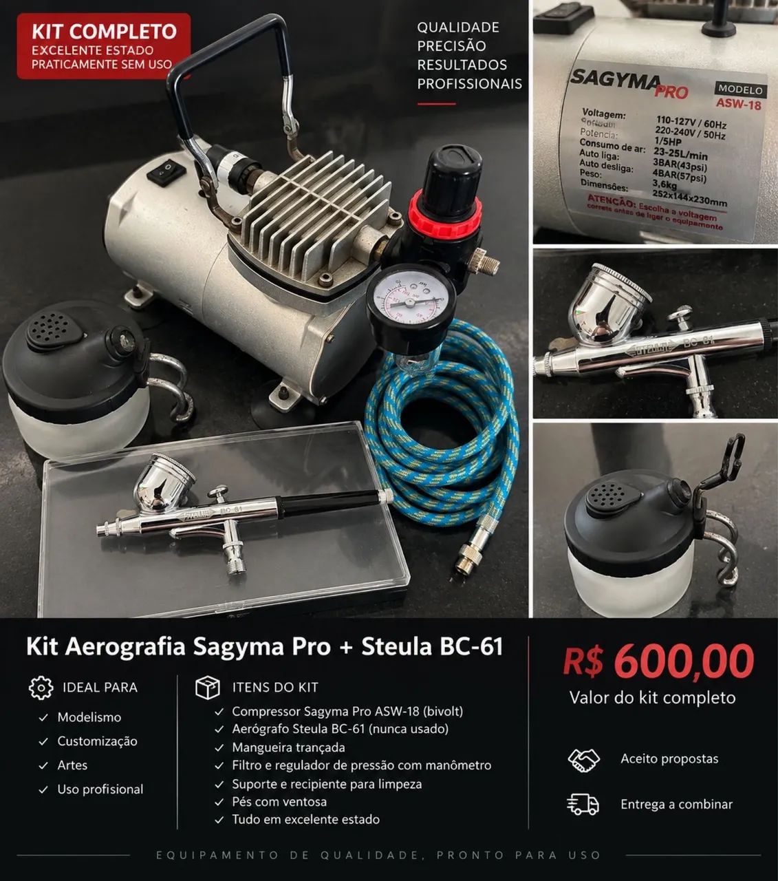 Kit aerografia sagyma pro 