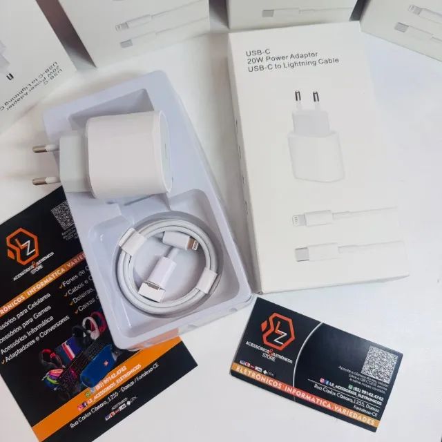Carregador para iphone - Fonte USB-C 20w mais Cabo