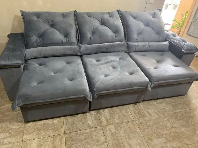2,70CM SOFÁ RETRÁTIL E RECLINÁVEL MOLAS ENSACADAS ESPUMA D28