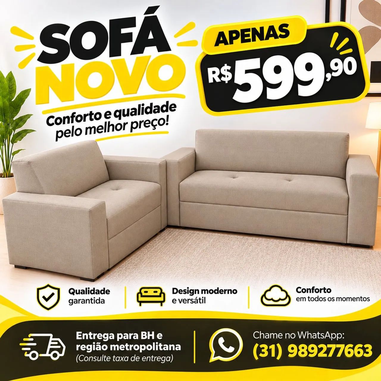 CONJUNTO DE SOFÁS 