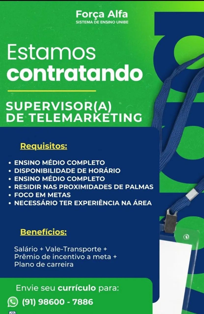 Supervisor(a) de Telemarketing 