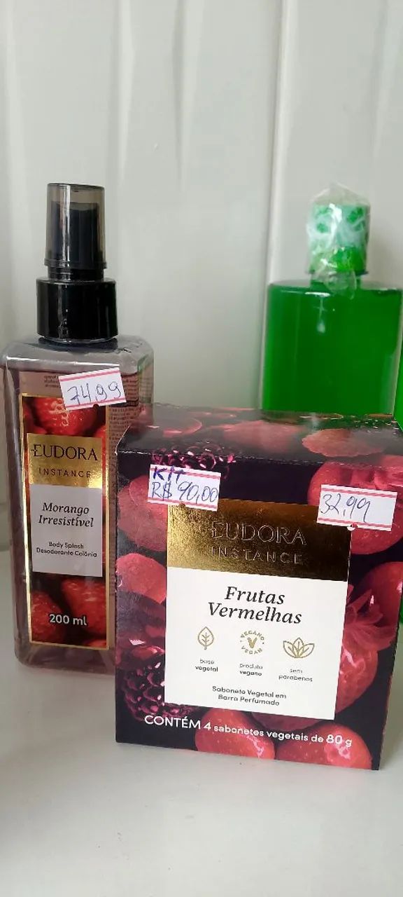 Kit Eudora Instance Bodysplash + caixa de sabonete 