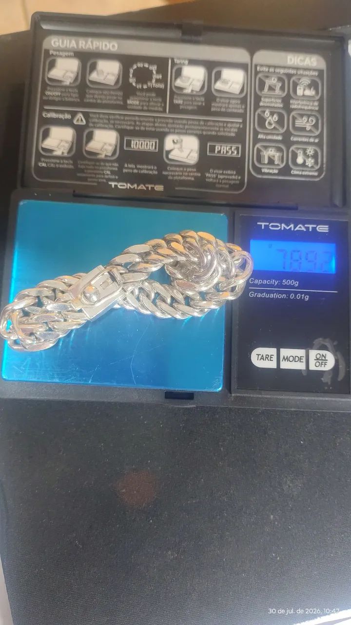 Pulseira Prata 950 Peso 78 Gramas - Foto 2