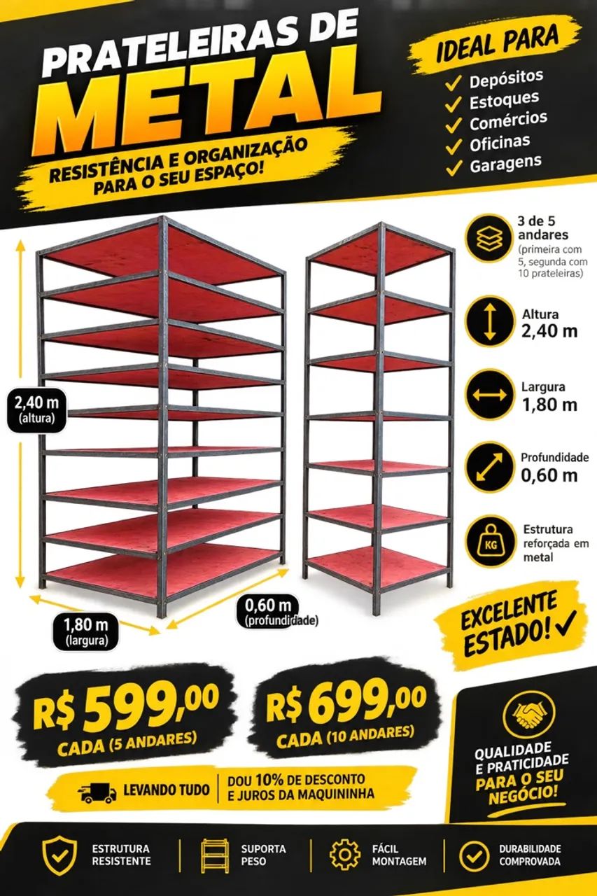 Prateleiras pra estoque aço