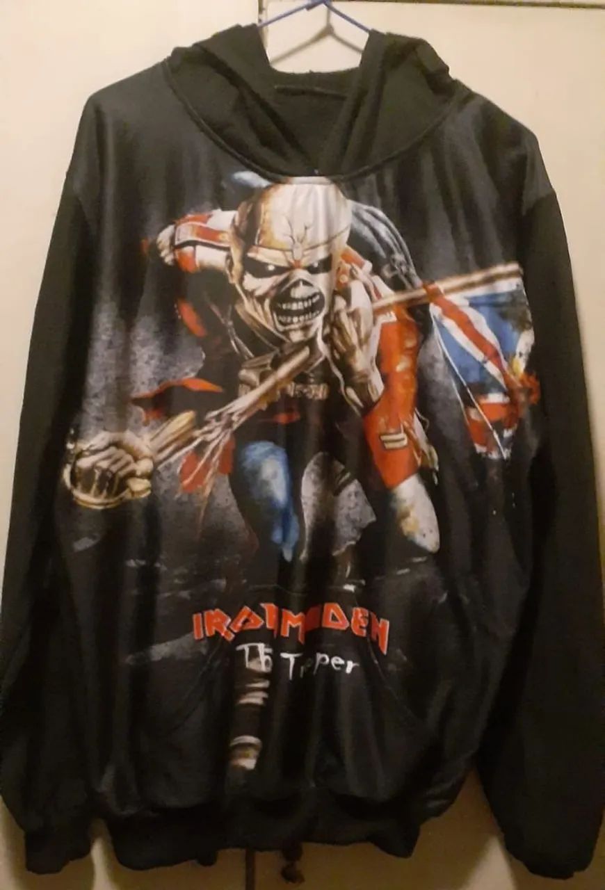 Casaco Moletom Iron  Maiden com capuz