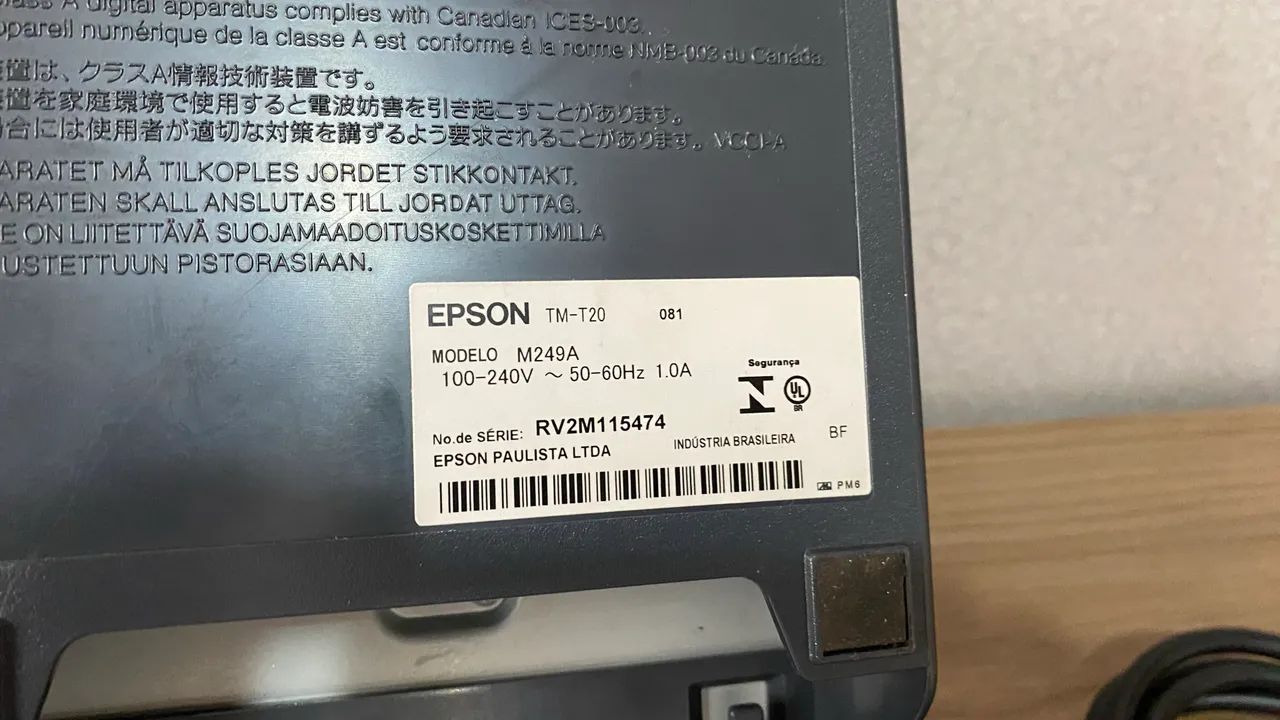 Impressora térmica Epson TM-T20 modelo M249A + Leitor de código de barras C3Tech LB-50 BK - Foto 3