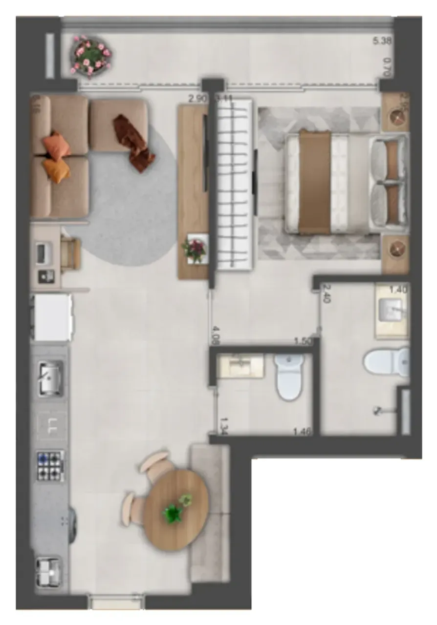 PLANTA 54m²