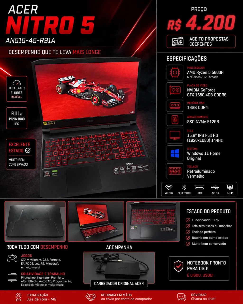 Nootbook Acer Nitro 5  - Foto 2