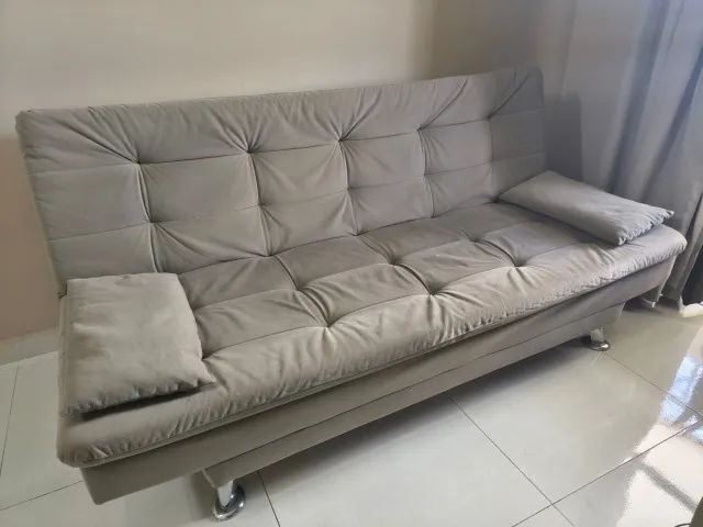 Sofá Cama Casal 3 Lugares Premium Linho